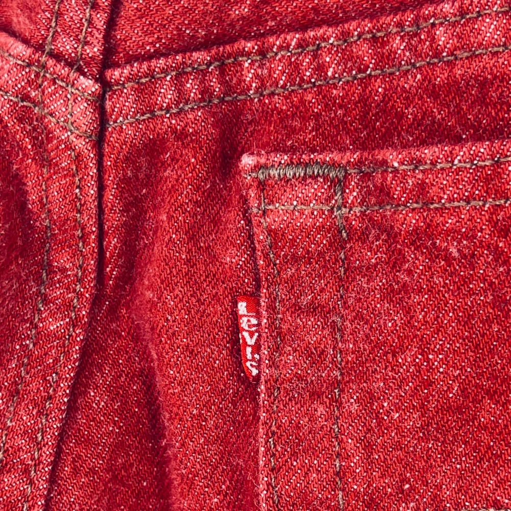 Vintage Levi 501 Jeans Men 38x32 Red Button Fly Baggy Denim Made in USA 1990s - Picture 14 of 16